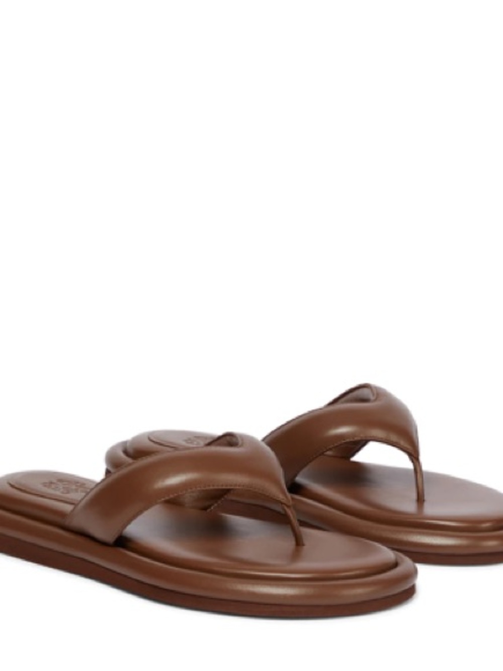 Gia Borghini Brown Leather Padded Thong Sandals